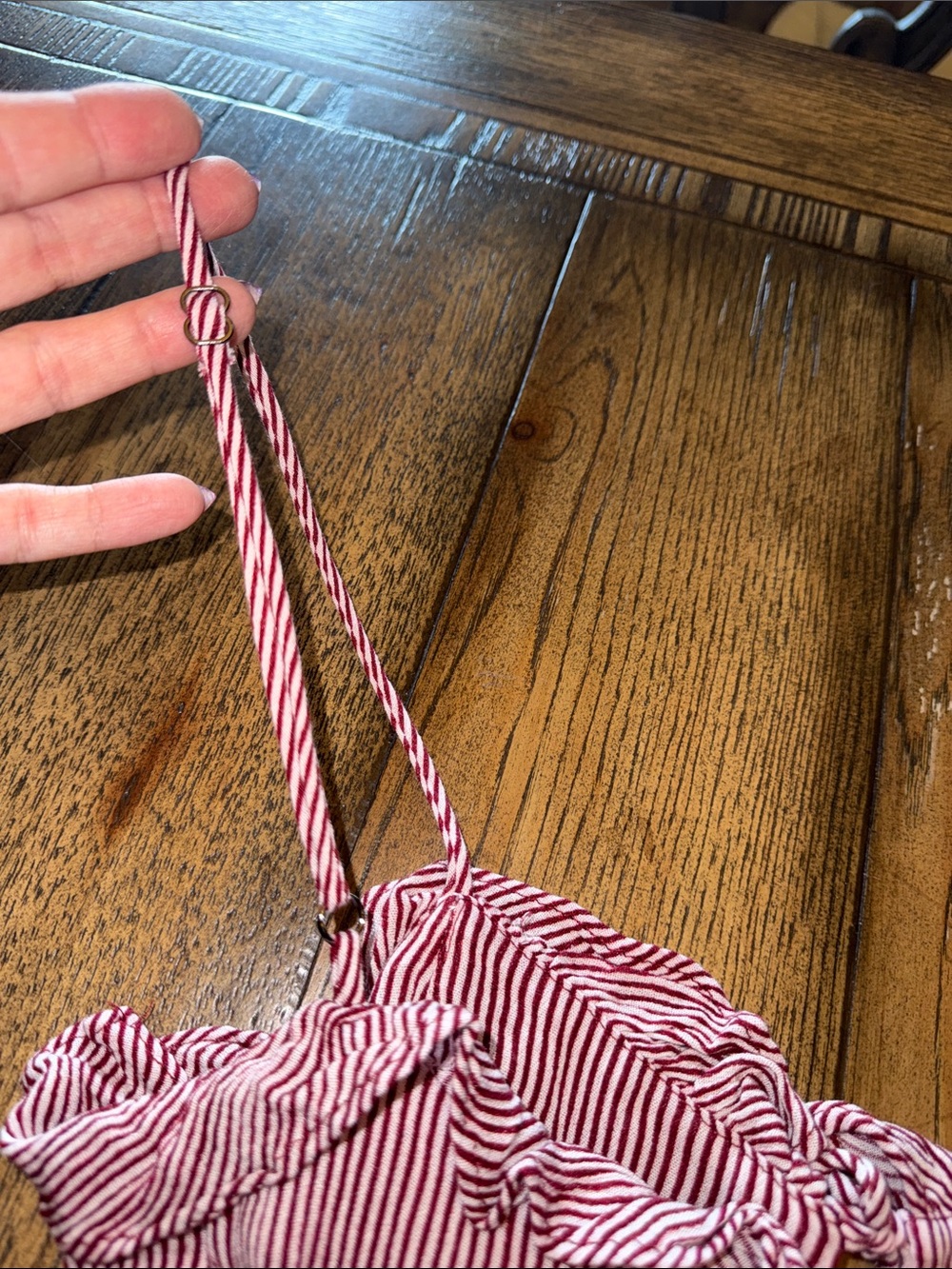 Free People Red and White Striped Mini Slip Dress - Picture 9 of 13